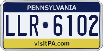 PA license plate LLR6102