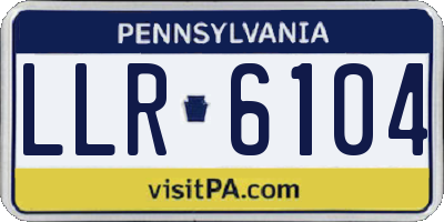 PA license plate LLR6104