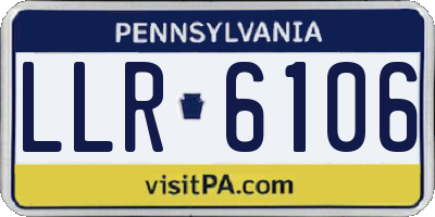 PA license plate LLR6106