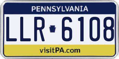 PA license plate LLR6108