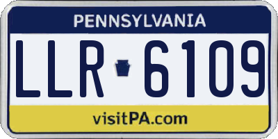 PA license plate LLR6109