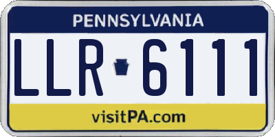 PA license plate LLR6111