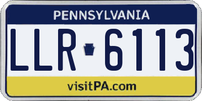 PA license plate LLR6113