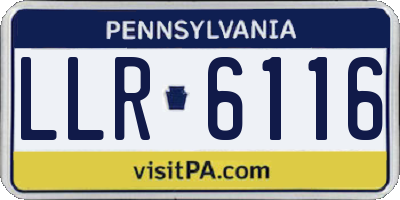 PA license plate LLR6116