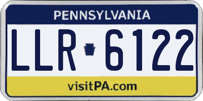 PA license plate LLR6122