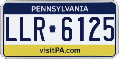 PA license plate LLR6125