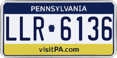 PA license plate LLR6136