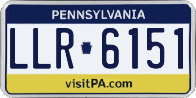 PA license plate LLR6151