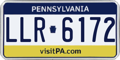 PA license plate LLR6172