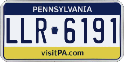 PA license plate LLR6191