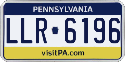 PA license plate LLR6196