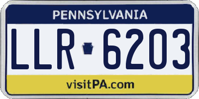 PA license plate LLR6203