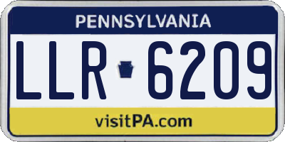PA license plate LLR6209