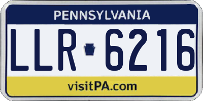 PA license plate LLR6216
