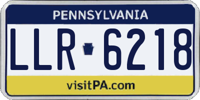 PA license plate LLR6218