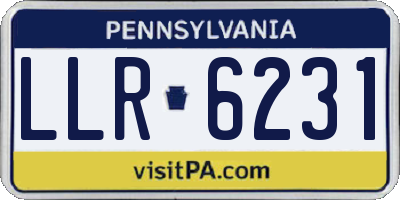 PA license plate LLR6231