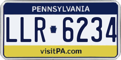 PA license plate LLR6234