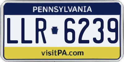 PA license plate LLR6239