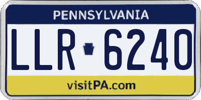 PA license plate LLR6240