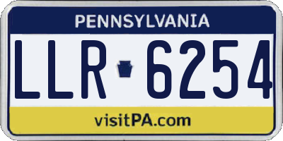 PA license plate LLR6254
