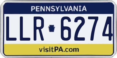 PA license plate LLR6274