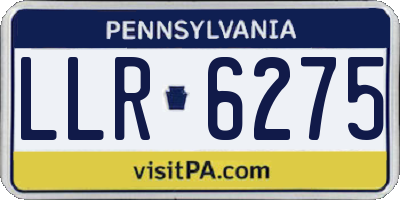 PA license plate LLR6275