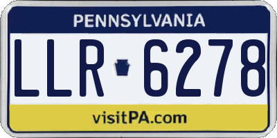 PA license plate LLR6278