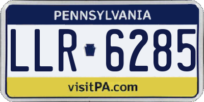 PA license plate LLR6285