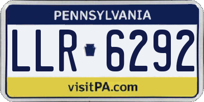 PA license plate LLR6292