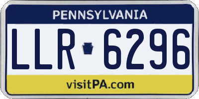 PA license plate LLR6296