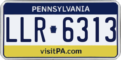 PA license plate LLR6313