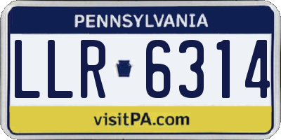 PA license plate LLR6314