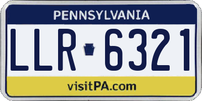 PA license plate LLR6321