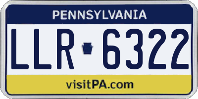 PA license plate LLR6322