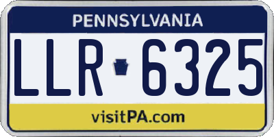PA license plate LLR6325