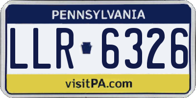 PA license plate LLR6326