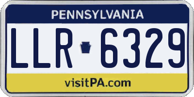 PA license plate LLR6329