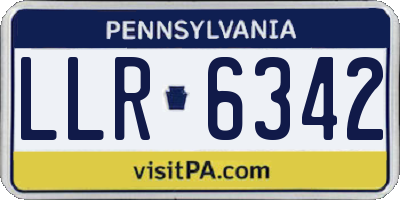 PA license plate LLR6342