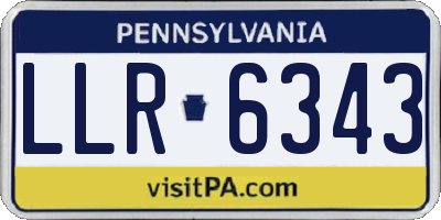 PA license plate LLR6343