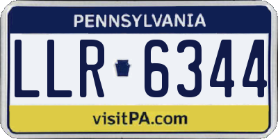 PA license plate LLR6344