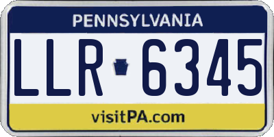 PA license plate LLR6345