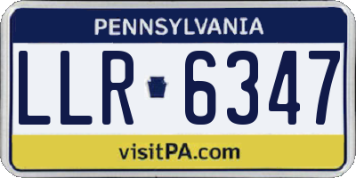 PA license plate LLR6347