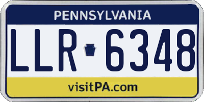 PA license plate LLR6348