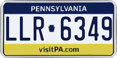 PA license plate LLR6349