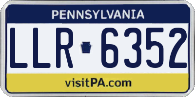 PA license plate LLR6352