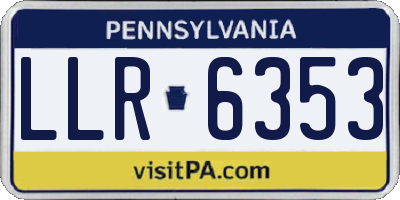 PA license plate LLR6353