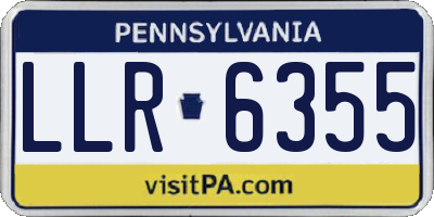 PA license plate LLR6355