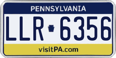 PA license plate LLR6356