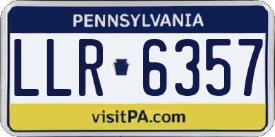 PA license plate LLR6357