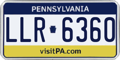 PA license plate LLR6360